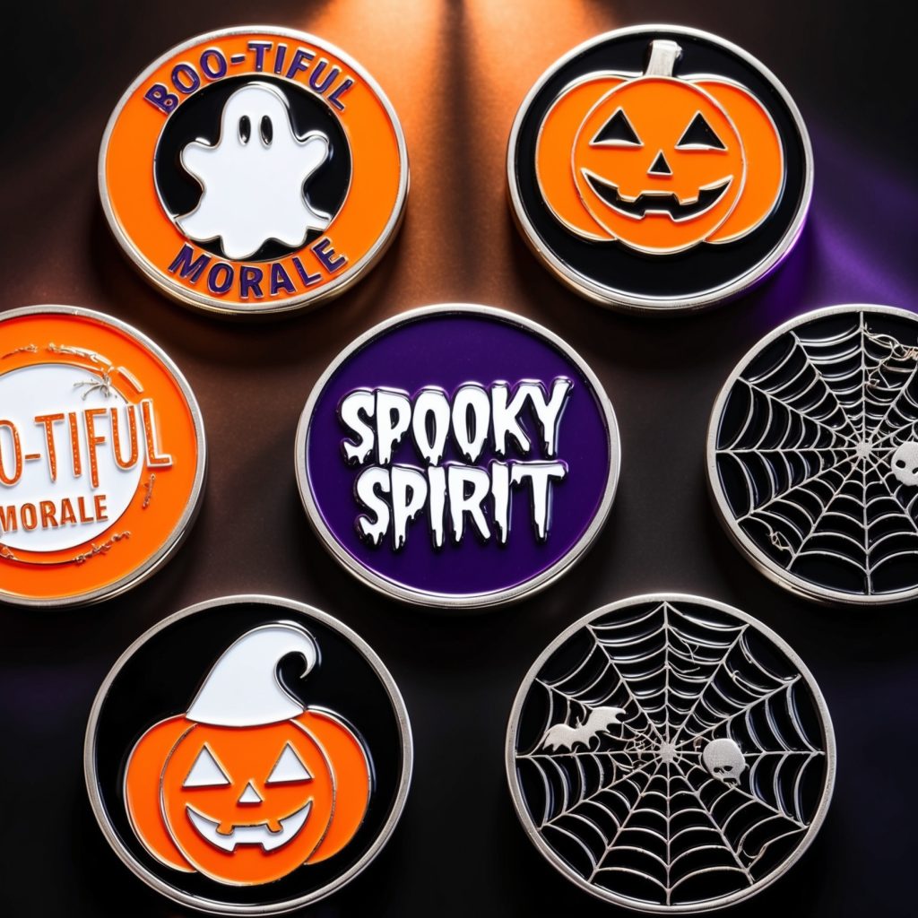 Halloween-themed coins