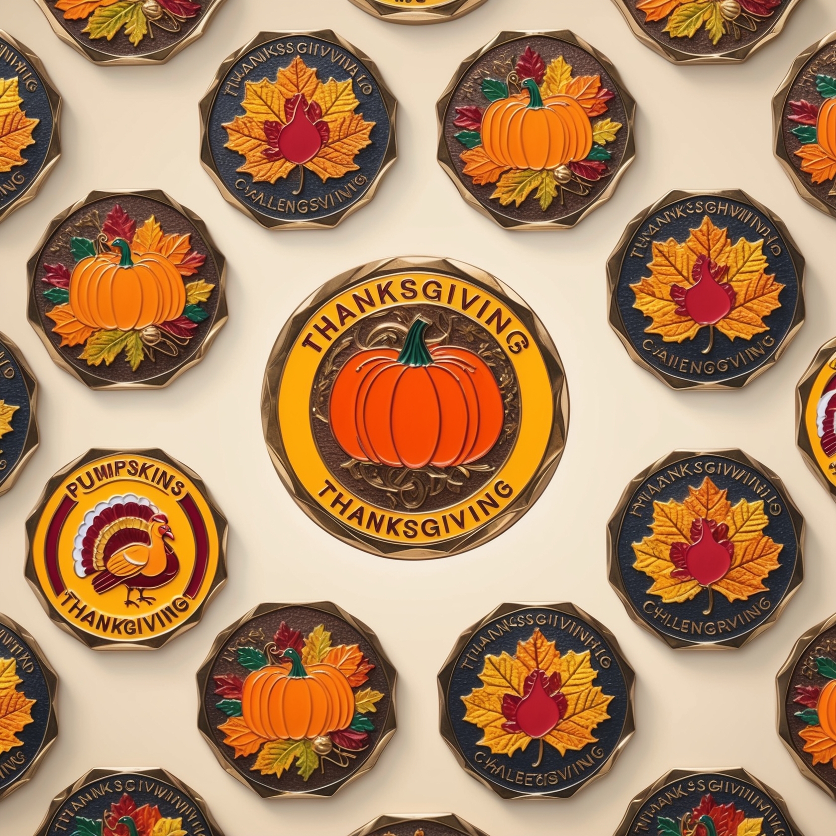 Thanksgiving challenge coins